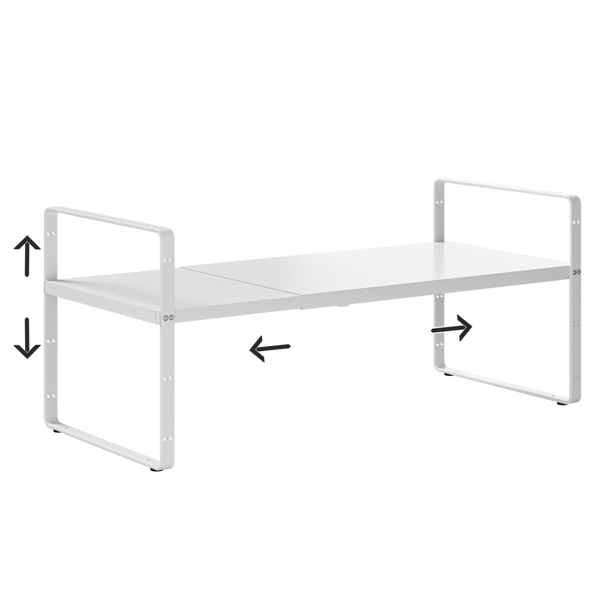 jkxoo 2Pcs Expandable Cabinet Shelf Organizers, 16.5"~27''L, White