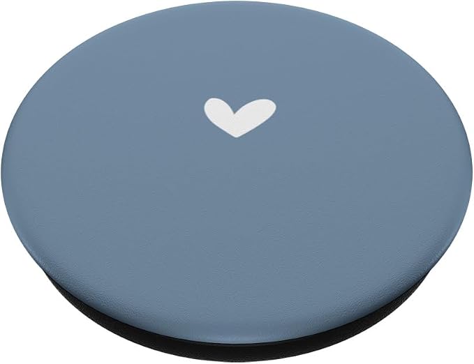 Dusty Blue - Cute Simple Chic Boho Hand Drawn Heart PopSockets Adhesive PopGrip