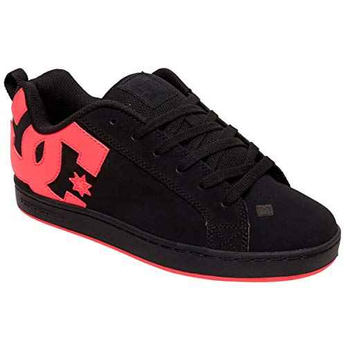DC womens Court Graffik Skate Shoe, Black/Hot Pink, 8.5 US