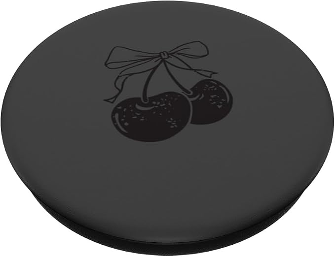 Minimalist Black Cherries with Bow PopSockets PopWallet for MagSafe