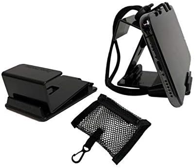 The SkyClip+ Phone &amp Tablet Holder for Air Travel Home and Office Use - Inflight Phone Mount &amp Stand Compatible with iPhone Android Kindle and Tablets - Ultimate Travel Accessory (Black)
