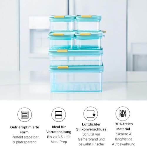 LocknLock Freezer Fit Plastic Freezer Containers | Airtight Stackable Food Storage for Meal Prep | Microwave & Dishwasher Safe | BPA Free Freezer Container with Lid, 1.05L - size: 1050ml