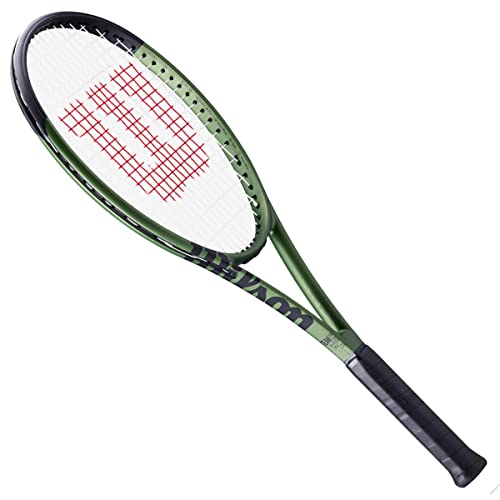 WILSON Blade Team V8 Strung Tennis Racquet - Economical Quality Intermediate Racquet - 4-1/8 Grip, Green and Black