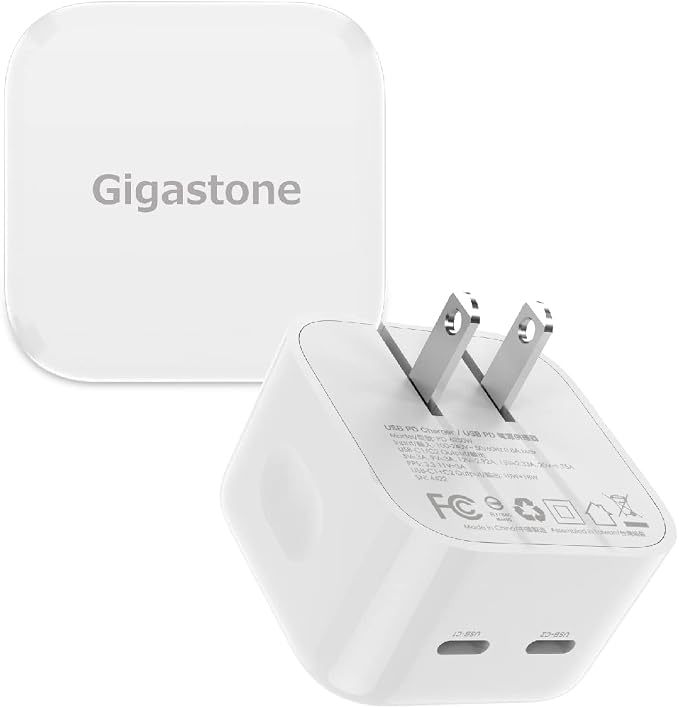 Gigastone 25W USB C Wall Charger 2-Pack iPhone Charger Fast Charging for iPhone 16/15/14/13/12 Series 2-Port USB C Charger Block PD3.0 Durable Compact 25W USB-C Power Adapter