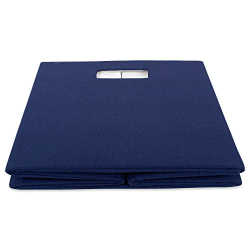 DII Poly-Cube Storage Collection Hard Sided, Collapsible Solid, Large, Nautical Blue - color: Blue, size: Large Square, 13x13x13"