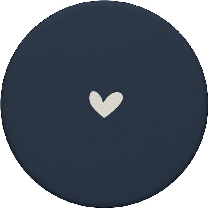 Dusty Navy Blue - Cute Simple Chic Boho Hand Drawn Heart PopSockets Adhesive PopGrip
