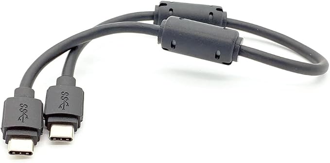 Shielded Short USB-C to USB-C Cable with Ferrites