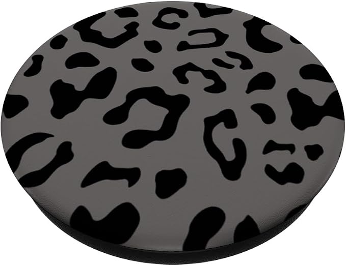 Black Leopard Cheetah Gray PopSockets Adhesive PopGrip