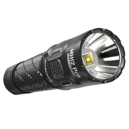 Nitecore MH12 Pro Tactical Flashlight, 3300 Lumen USB-C Rechargeable Long Throw Compact EDC Duty Light with Holster Sticker