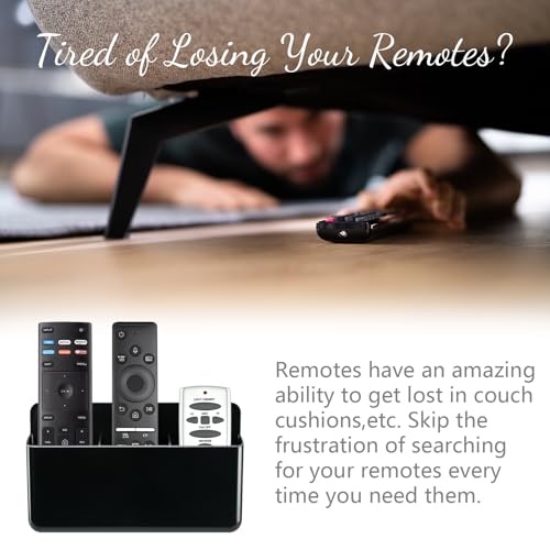 Adjustable Remote Control Wall Mount, 3 Slot TV Remote Holder & Self Adhesive Controller Holder, Black (2 Packs) - color: Black&2pcs