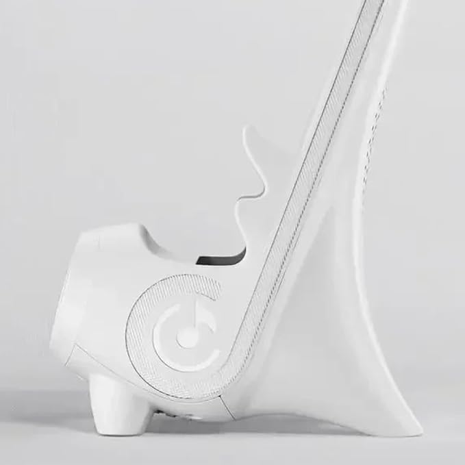 Unique Desktop Mobile Phone Stand Desktop Vertical Holder Magnetic Wireless Charger Unique Mini Chair Shape Tablet Phone Fast Charging Station (White)
