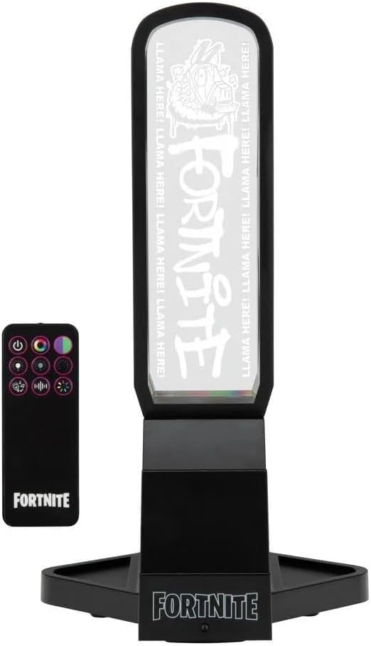 Paladone Fortnite 3-in-1 Headphone Stand and Tech Charging Station with Console Controller Cradle and 2 USB-C Ports RGB Colour Changing Light Panel Officially Licensed Gift for Gamers