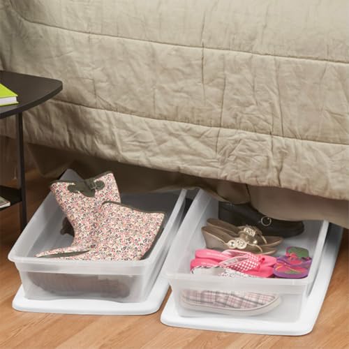 Sterilite 24-Pack 41 Quart Storage Box, Stackable Clear Plastic Bins with Snap-On Lids - Heavy-Duty Organizing Containers for Closet, Bathroom, and Office - size: 41 Quart, style: 24
