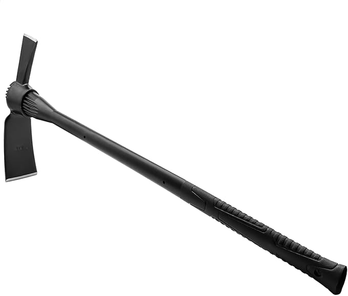 Garden Pick Cutter Mattock, 36" Heavy Duty Pick Axe with Forged Heat Treated Steel Blades Hoe for Weeding, Prying and Chopping, Digging Tool with Fiberglass Handle (5LB-with 36" Fiberglass Handle)