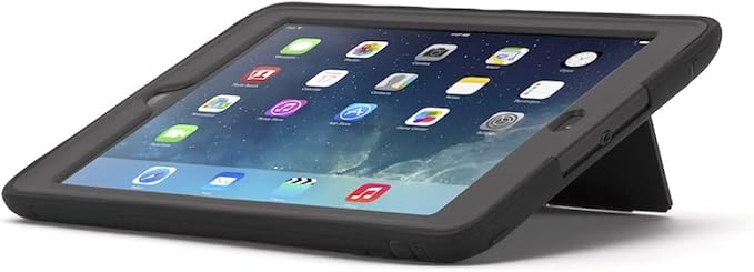 Rugged Case for Apple iPad mini 4 (A1538 A1550) Kickstand | Screen Protector | Polycarbonate Shell | Silicone Bumper | Full-Body | 6.6 ft. Drop-Tested | Black/Clear
