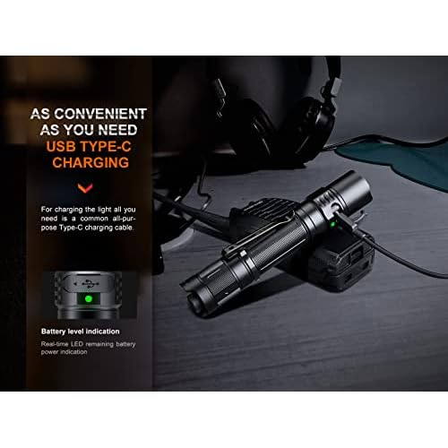 Fenix PD35R Tactical Flashlight, USB-C Rechargeable, 1700 Lumen with Organizer