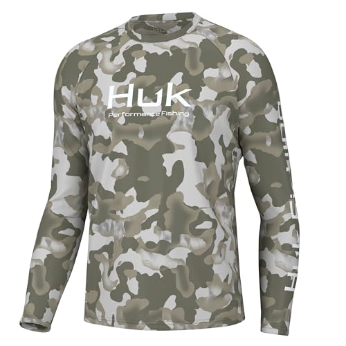 HUK Men's Kc Scott Patterned Pursuit, Performance Fishing Shirt