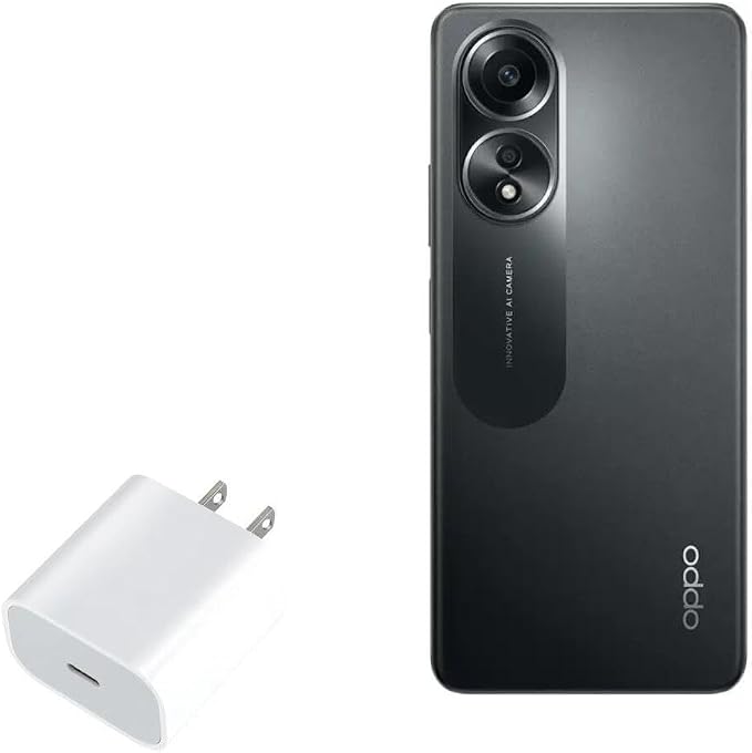 BoxWave Charger Compatible with Oppo A58 4G - PD GAN miniCube (30W) 30W Tiny PD GAN Type-C Wall Charger - Winter White