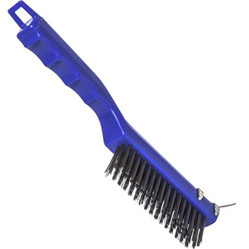 SPARTA 4067100 Flo-Pac Plastic Kitchen Brush, Grill Cleaning Brush, Griddle Brush With Scraper For Kitchen, Restaurant, Home , 11.38 Inches, Blue