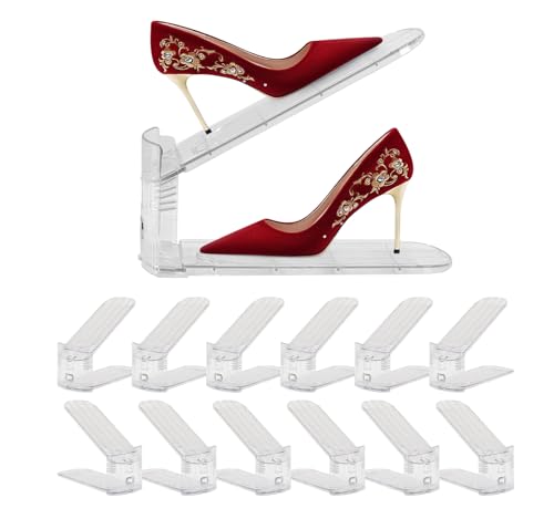Shoe Slot Organizer,12 Pack Shoe Stacking Organizer for Sneakers Heels and Flat