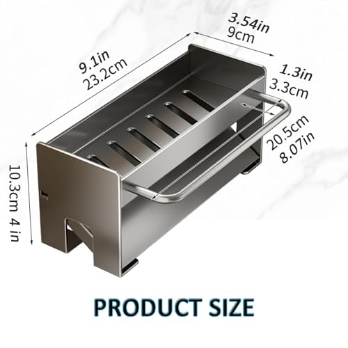 Kitchen Sink Caddy Organizer,Sponge Holder for Kitchen Sink with Drain Board,Stainless Steel - color: Gray