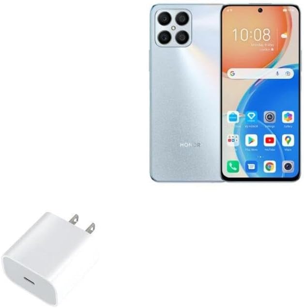 BoxWave Charger Compatible with Honor X8 5G - PD GAN miniCube (30W) 30W Tiny PD GAN Type-C Wall Charger - Winter White