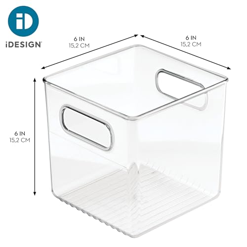 iDesign Pantry Storage Bins with Handles - Cube Organizer Bins for Cabinets or Fridge - Set of 2 - Clear - style: Pack of 2