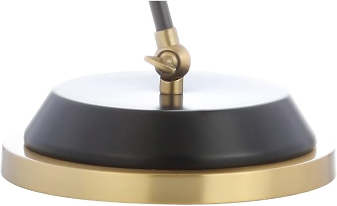 JONATHAN Y 23" Black/Brass Gold 1-Light Metal LED Task Lamp, Modern Arched Desk Lamp for Home Office or Reading Nook with Tilting Head, UL Listed, LED Bulb Included JYL6002A