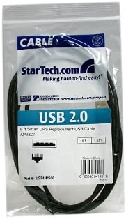 StarTech 6ft Smart UPS USB Cable AP9827 Male to Male Black (USBUPS06) | USB (M) to RJ-45 (10 pin) (M) APC Smart UPS Replacement Cable