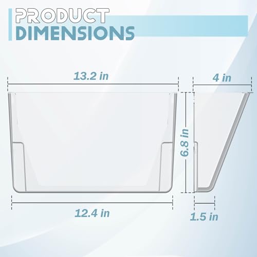 Gawerk Clear Acrylic Single Pocket, Plastic Hanging Wall Mount File Holder for Office Home (White, 4 Pack) - color: White, size: 4 Pack