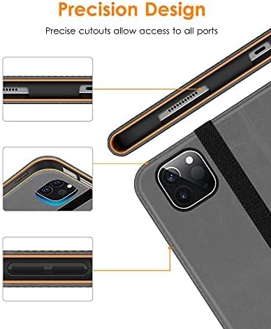 DTTO Case for iPad Pro 11 Inch 4th / 3rd / 2nd / 1st Generation 2022/2021/2020/2018Premium PU Leather Folio Stand Cover with Hand Strap Auto Wake/SleepMultiple Viewing Angles Black