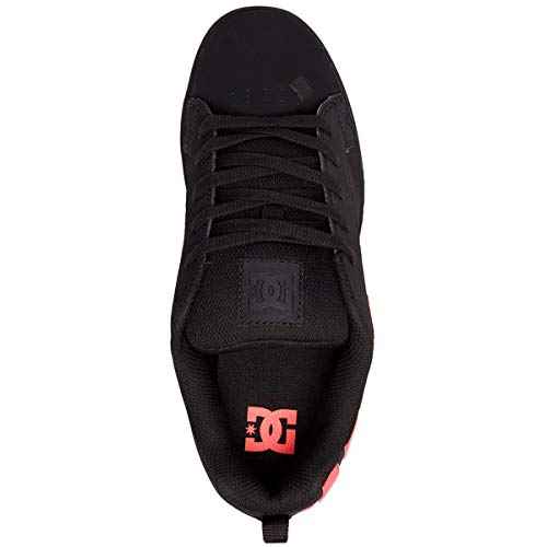 DC womens Court Graffik Skate Shoe, Black/Hot Pink, 6 US