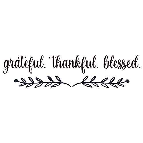 Vancetyno Grateful Thankful Blessed Vinyl Wall Decal Inspirational Quote Wall Art Mural Kitchen Dining Room Decal Home Decor