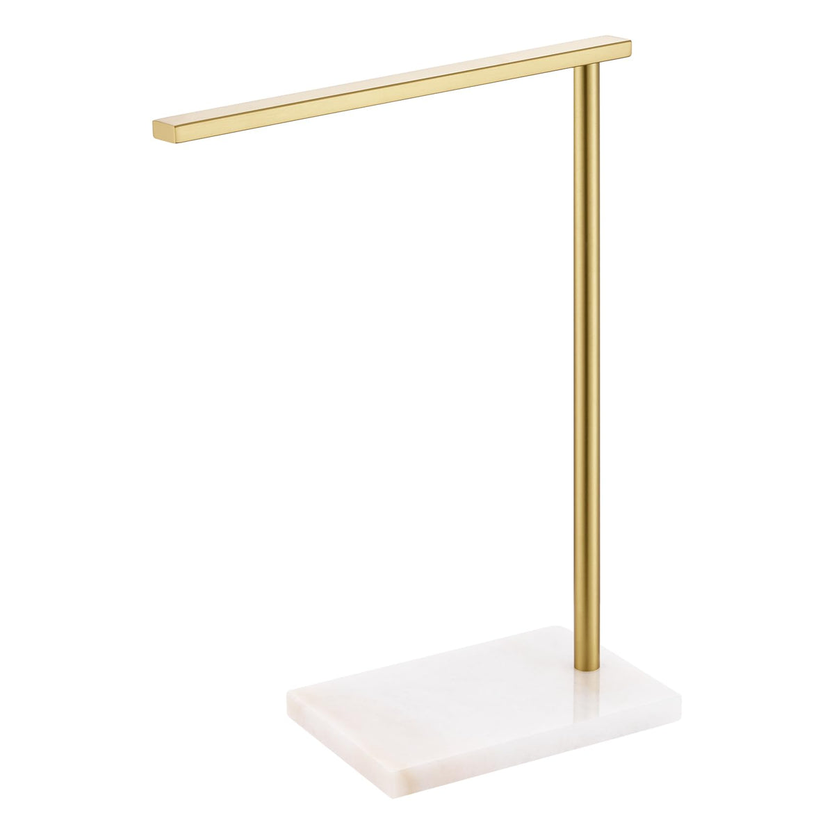 AONEON Hand Towel Bar for Bathroom Vanity Countertop 1-Tier Towel Holder Free Stand with Heavy Marble Base Thicken Steady, Gold Stainless Steel AN7002GD