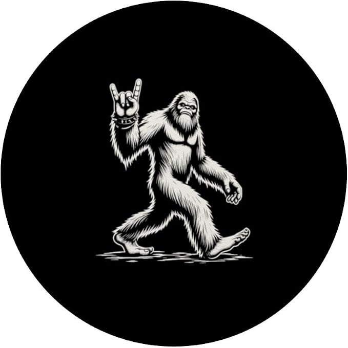 Retro Vintage Bigfoot Silhouette Sasquatch Rock 'N Roll PopSockets PopGrip for MagSafe