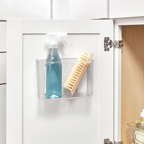 iDesign Adhesive Organizer Bin - Damage-Free Hanging for Kitchen, Bathroom, or Office - Set of 4 - Clear - style: Pack of 4