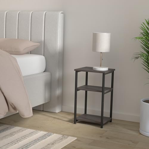 VASAGLE Side Table, Small End Table, Tall Nightstand for Living Room, Bedroom, Office, Bathroom, Chestnut Brown and Classic Black ULET273B74 - color: Chestnut Brown + Classic Black