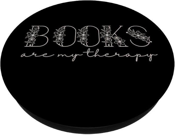 Books are My Therapy Lover Bookish Librarian Boho Floral PopSockets Adhesive PopGrip