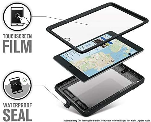 Catalyst Case for iPad mini 5 Edition 2019 Full Body Protection Waterproof 6.6ft Drop Proof 4ft Kickstand Included Touch ID Built-in Screen Protector iPad case for Kids - Stealth Black