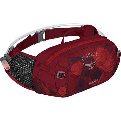 Osprey Seral 4L Unisex Biking Waist Pack with Hydraulics Reservoir, Claret Red