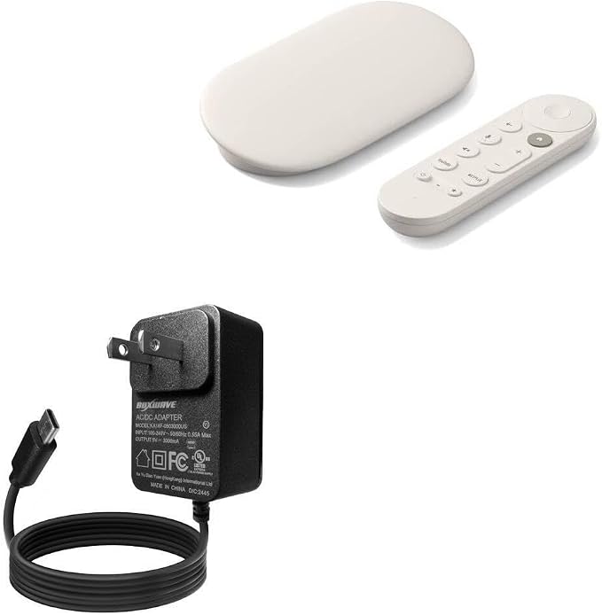 BoxWave Charger Compatible with Google TV Streamer (4K) - Wall Charger Direct (15W) Rapid Charge Your Device with Built-in 3ft Cable