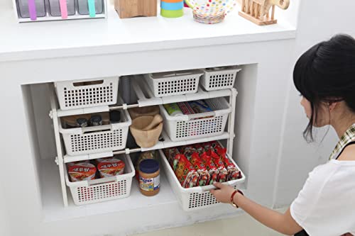COELO Under Sink Organizer 2-Tier Expandable Shelf Kitchen Bathroom Cabinet Multi-purose Storage Standing Rack, White