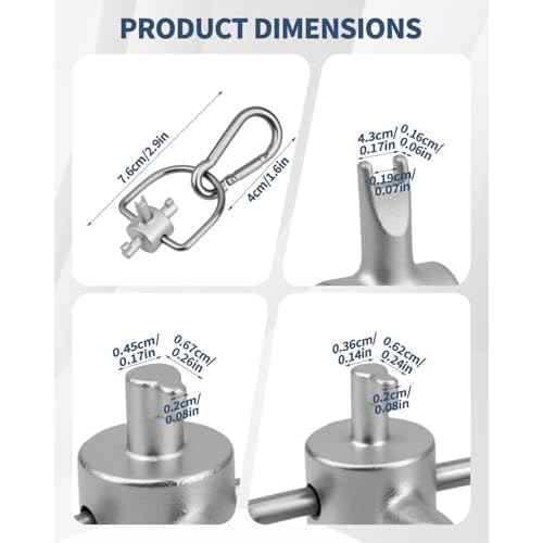 2 Pack HVAC Tools Locking Cap Key for R410A R22 Refrigerant, 3-in-1 Valve Core Removal Tool, Multi-Function HVAC Refrigerant Service Key for AC; Equipment Repair, Tamper-Resistant