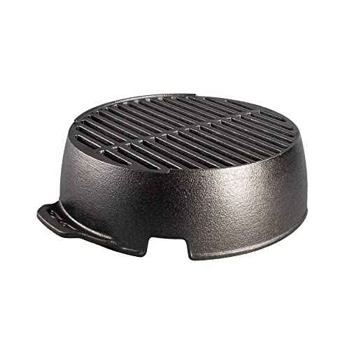 Lodge L12RG Portable Kickoff Grill, Cast Iron, 12-In. Round - Quantity 1, Black