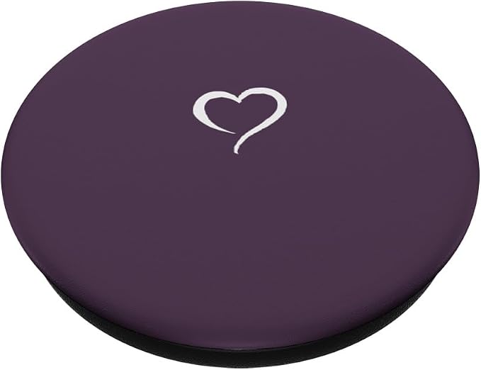 Plum Purple Hand Drawn Heart Minimalist Love PopSockets Swappable PopGrip