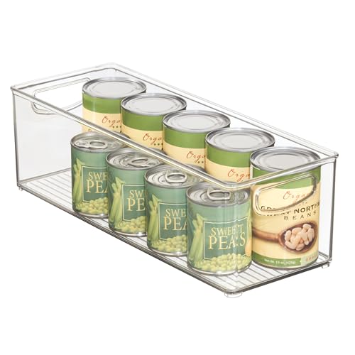 iDesign Plastic Stackable Pantry Bin with Handles for Cabinets or Fridge, Clear, Made in USA - style: Pack of 1