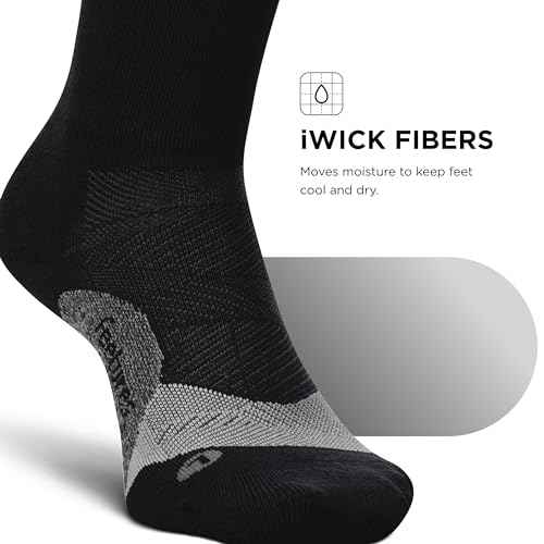 Feetures Elite Light Cushion Mini Crew Sock - Sport Sock with Targeted Compression