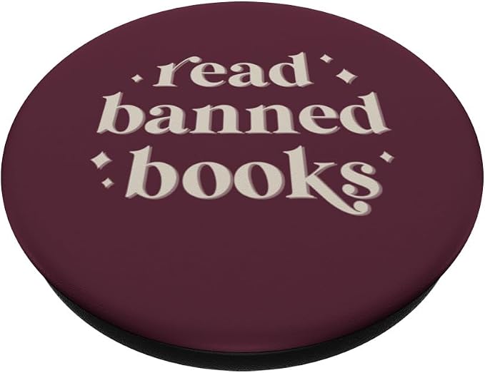 Read Banned Books - Vintage Retro Lettering (Burgundy) PopSockets MagSafe PopGrip for iPhone