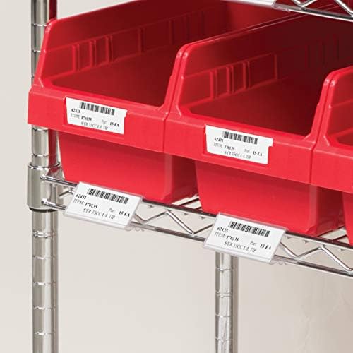 Akro-Mils 29306 Angle-Vu Snap-On Clear Protective Plastic Adjustable Label Holders for Wire Shelving Retail Display and Warehouses, (25-Pack)