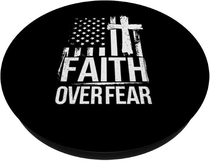 Christian Patriotic Faith Over Fear Christmas Design PopSockets PopWallet for MagSafe